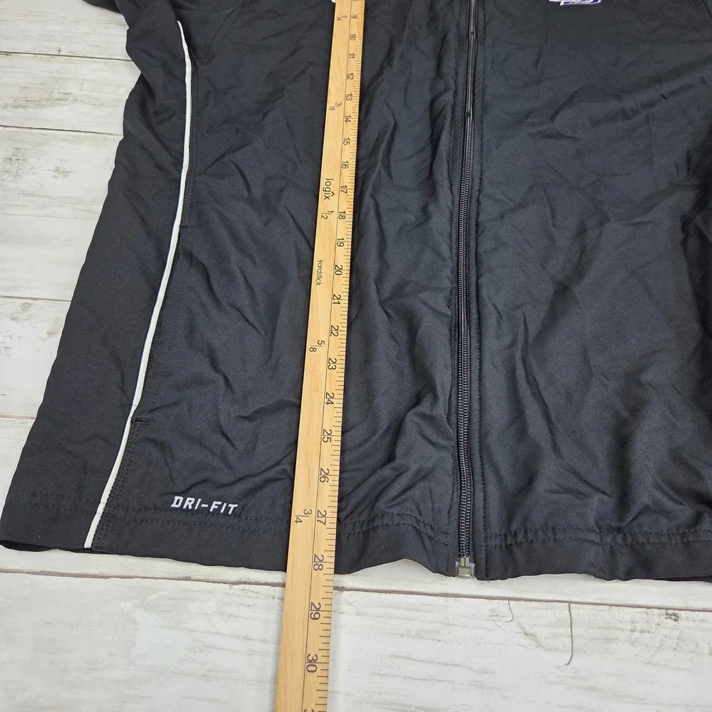 Nike Track Jacket Mens Large Black Dri-FIT Full‎ Zip CS Logo 535632-012 Athletic